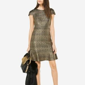 Michael Kors SS Black and Gold Foil Dress